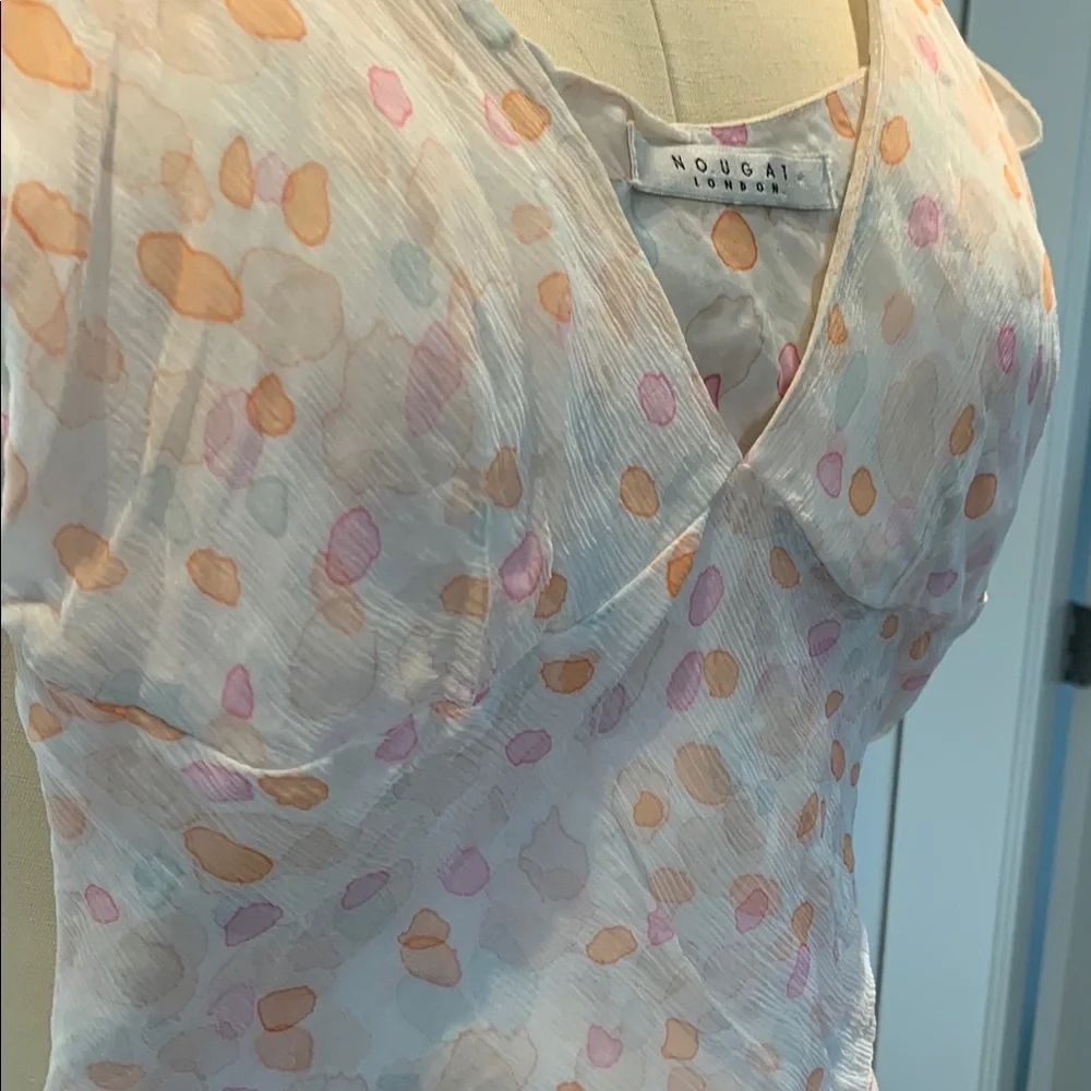 Nougat London 100% Silk Watercolour Dots Patterned Dress - Picture 12 of 16
